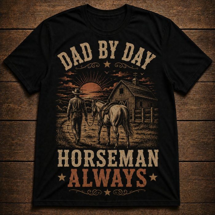 Dad By Day Horseman Always T-Shirt – Western Horse Dad Tee