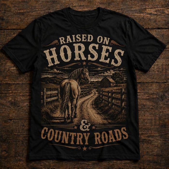 Raised On Horses & Country Roads T-Shirt – Vintage Western Horse Tee