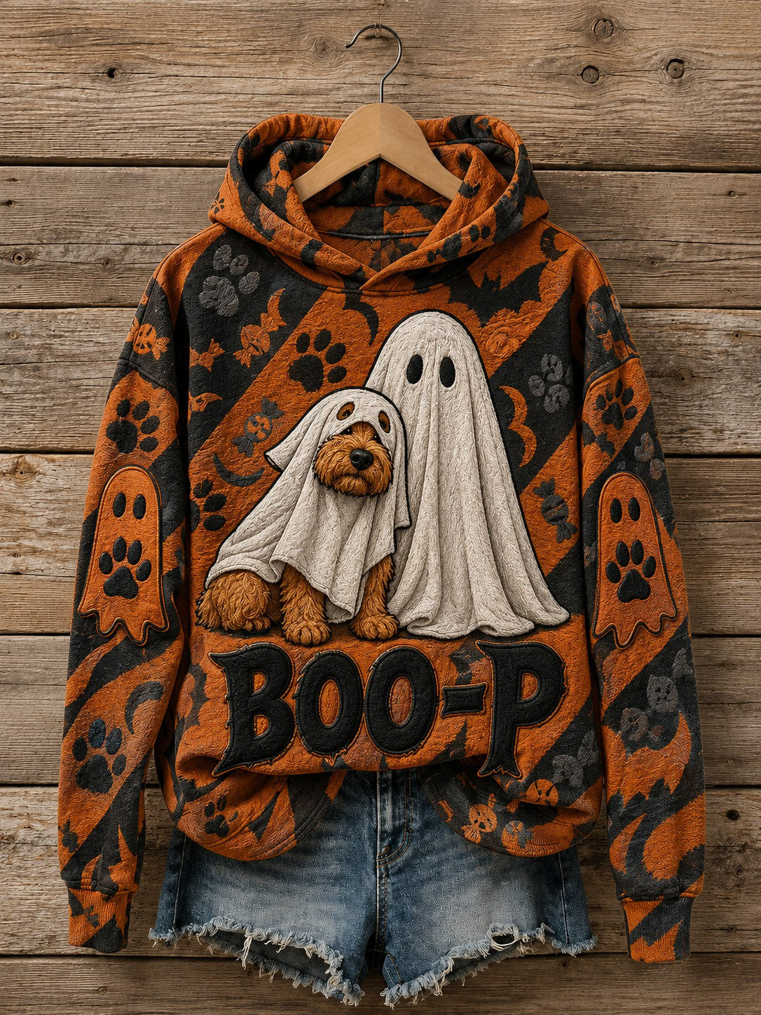 Halloween Merch Lovely Boop Dog Ghost Hoodie Halloween Clothing Gifts For Dog Lovers - GWH