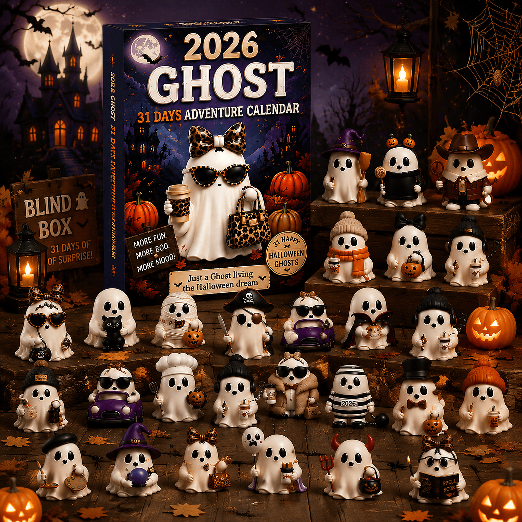 2026 Ghost Adventure Advent 24 Day Acrylic Ornaments Christmas Gift Idea - GWH