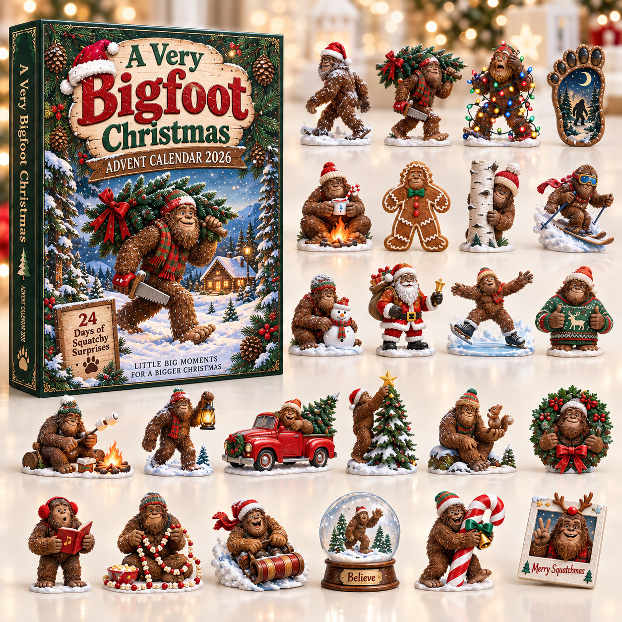 A Very Bigfoot Christmas Advent Calendar 2026 Holiday Countdown Gifts For Men - GWH