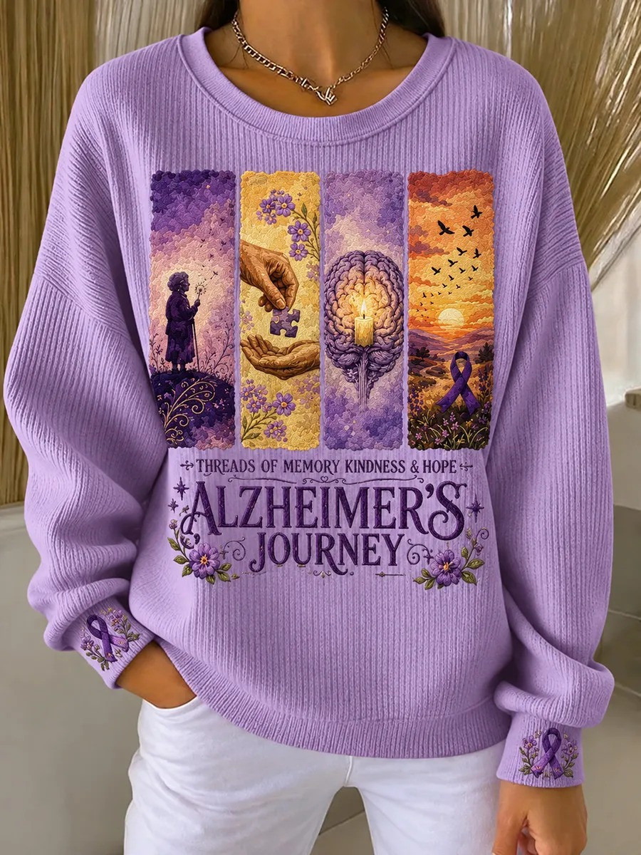 Alzheimer's Awareness Merch Sweatshirt Alzheimer's Journey Apparel Gift For Women - GWH