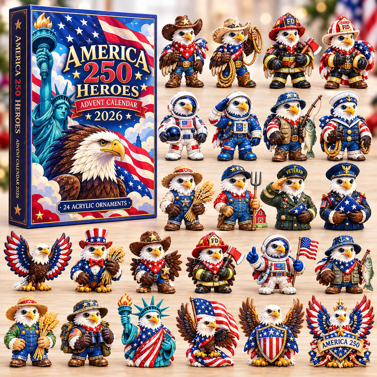 America 250 Eagle Heroes Advent Calendar 2026 Christmas Gifts For Veterans - GWH