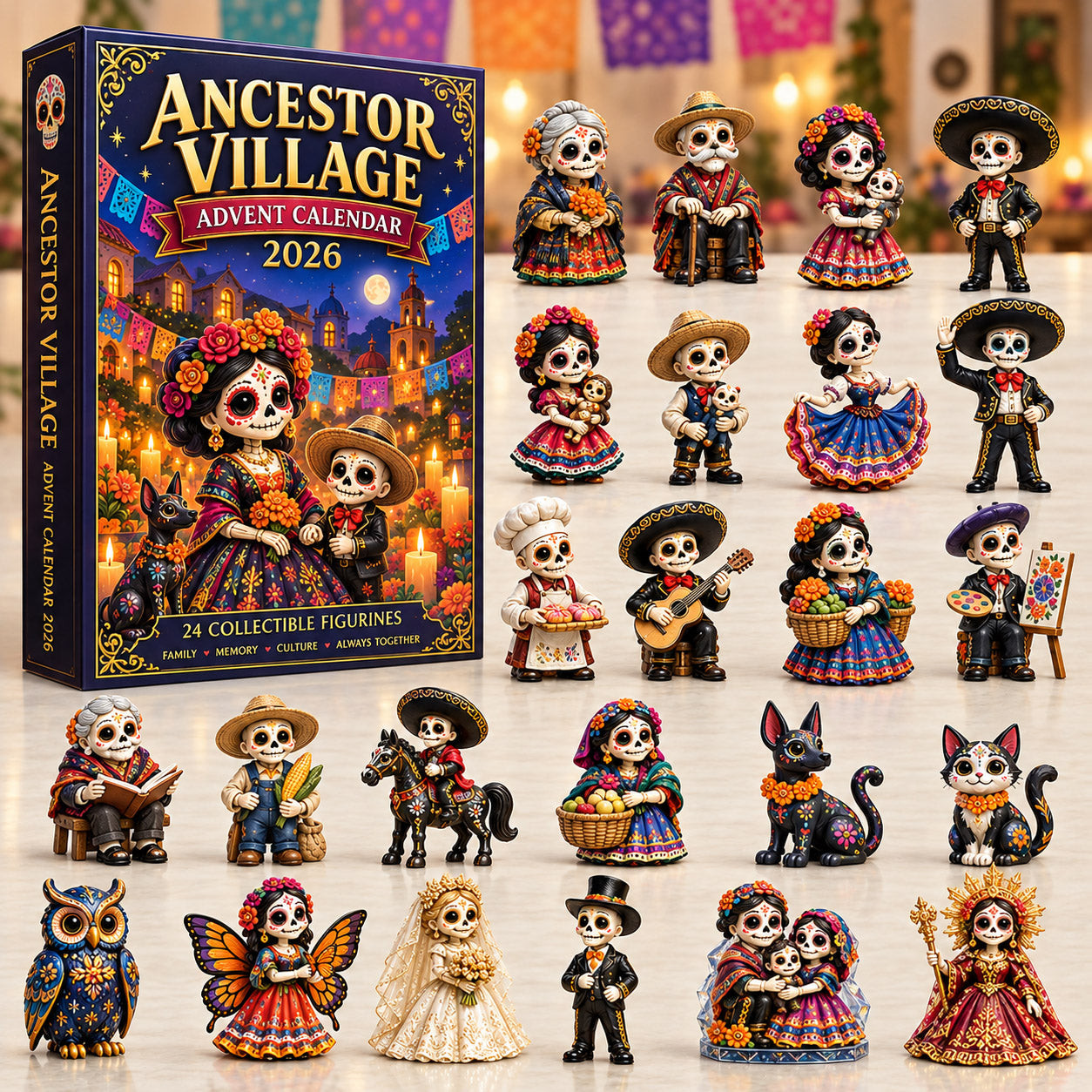 Ancestor Village Advent Calendar 2026 Halloween Countdown Gifts For Horror Fans - GWH