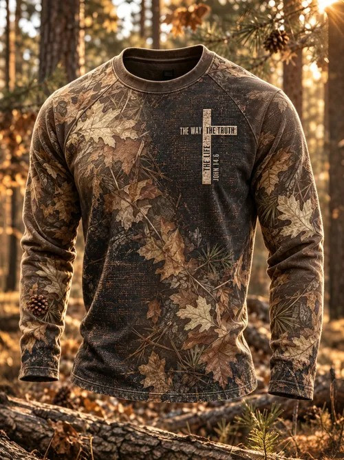 Autumn Winter Jungle Faith Long Sleeve Shirt Christian Merch Gift For Dad - Gwh