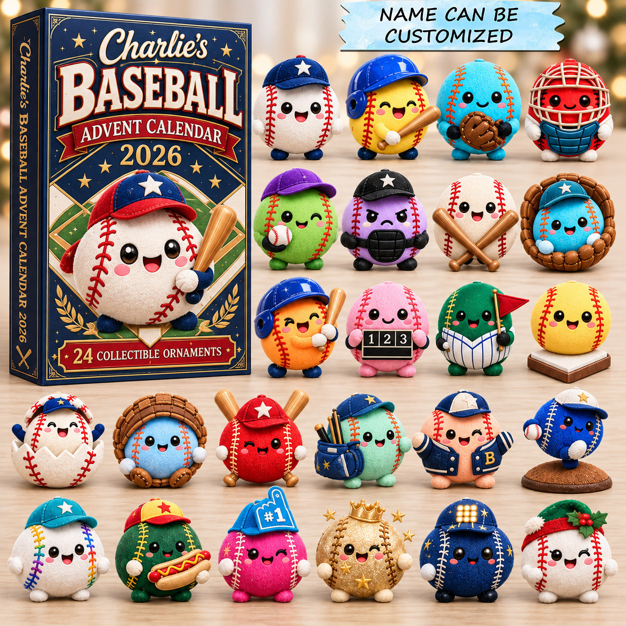 Baseball Dumpling Friends Calendar 2026 Christmas Gift For Boys - GWH