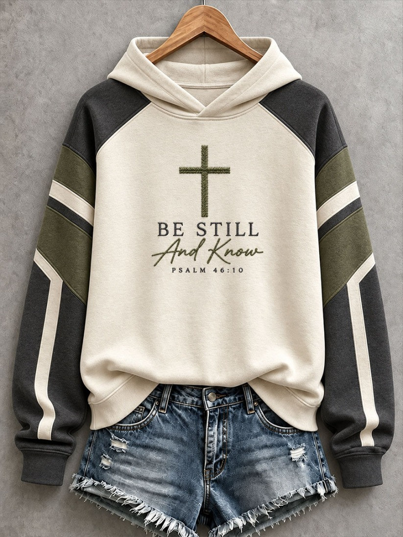Be Still And Know Christian Hoodie Christian Cross Landscape Hooded Gift Ideas - Gwh