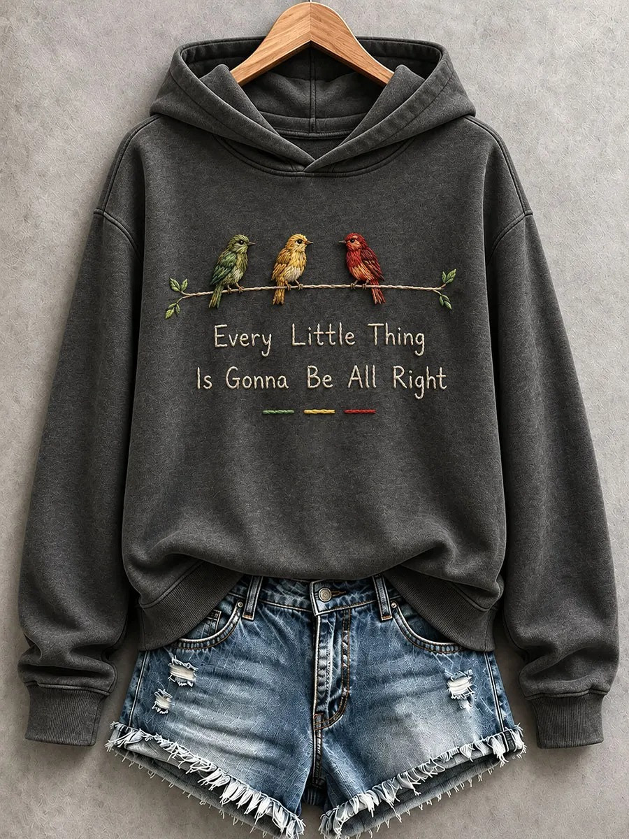 Bird Every Little Thing Is Gonna Be Alright Hoodie Black History Month Clothing Gifts Ideas - Gwh