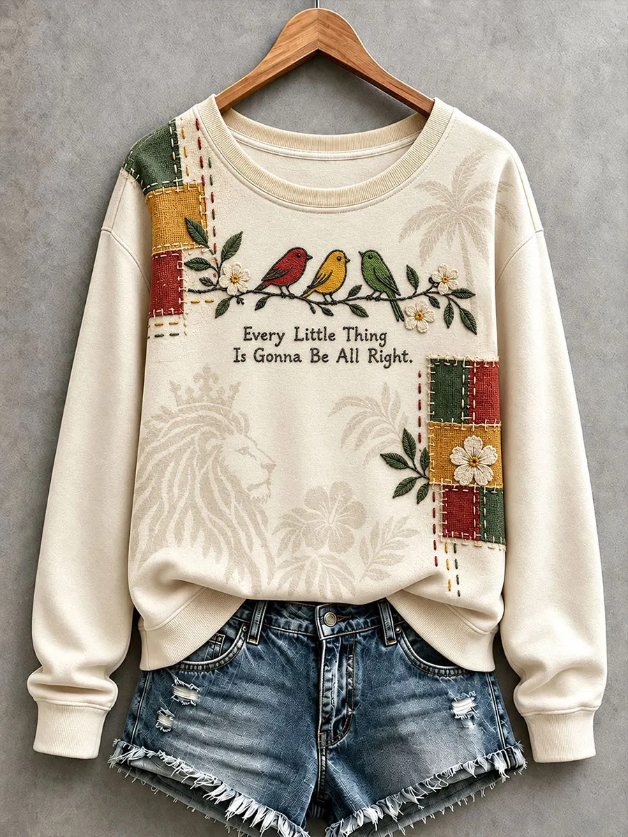 Bird Lover Merch Every Little Thing Sweatshirt Floral Nature Apparel Gifts For Mom - GWH