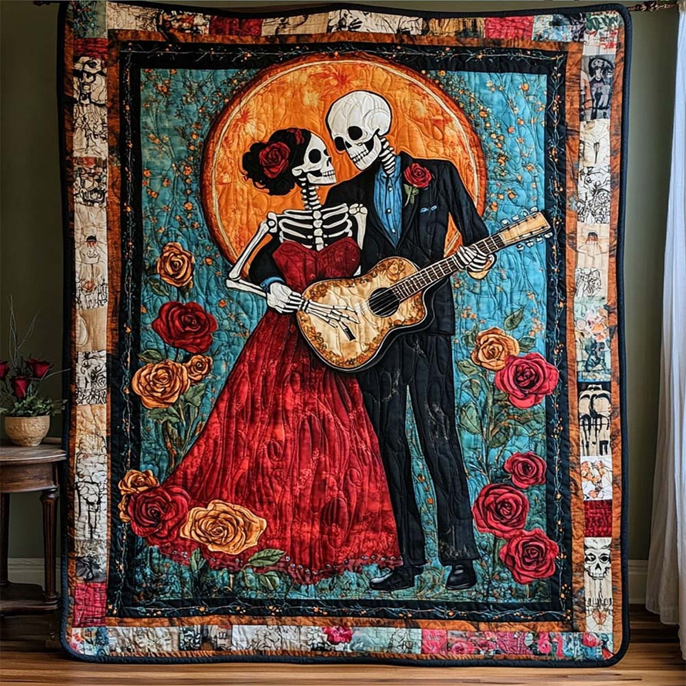 Botanical Soul Quilted Blanket Floral Day Of The Dead Home Decoration - GWH