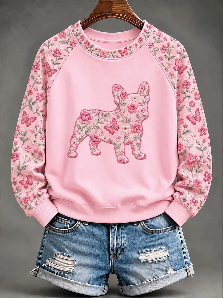 Breast Cancer Merch Dog Floral Sweatshirt Breast Cancer Warrior Apparel Gifts For Women - GWH