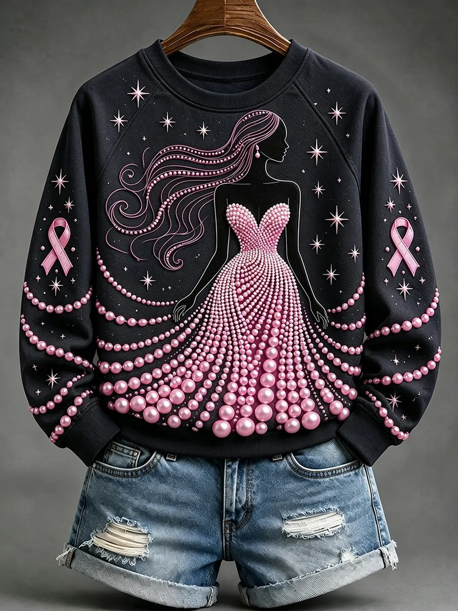 Breast Cancer Merch Dress Girl Sweatshirt Breast Cancer Awareness Merchandise Gifts For Her - GWH