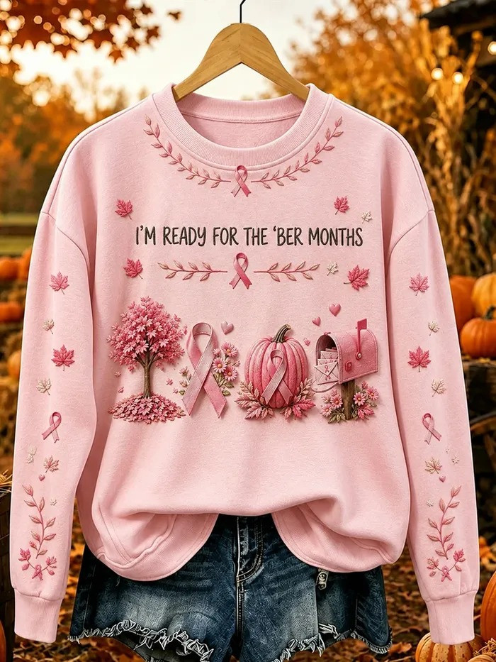 Breast Cancer Merch I'm Ready For The Ber Months Sweatshirt Pink Pattern Apparel Gifts For Wife - GWH