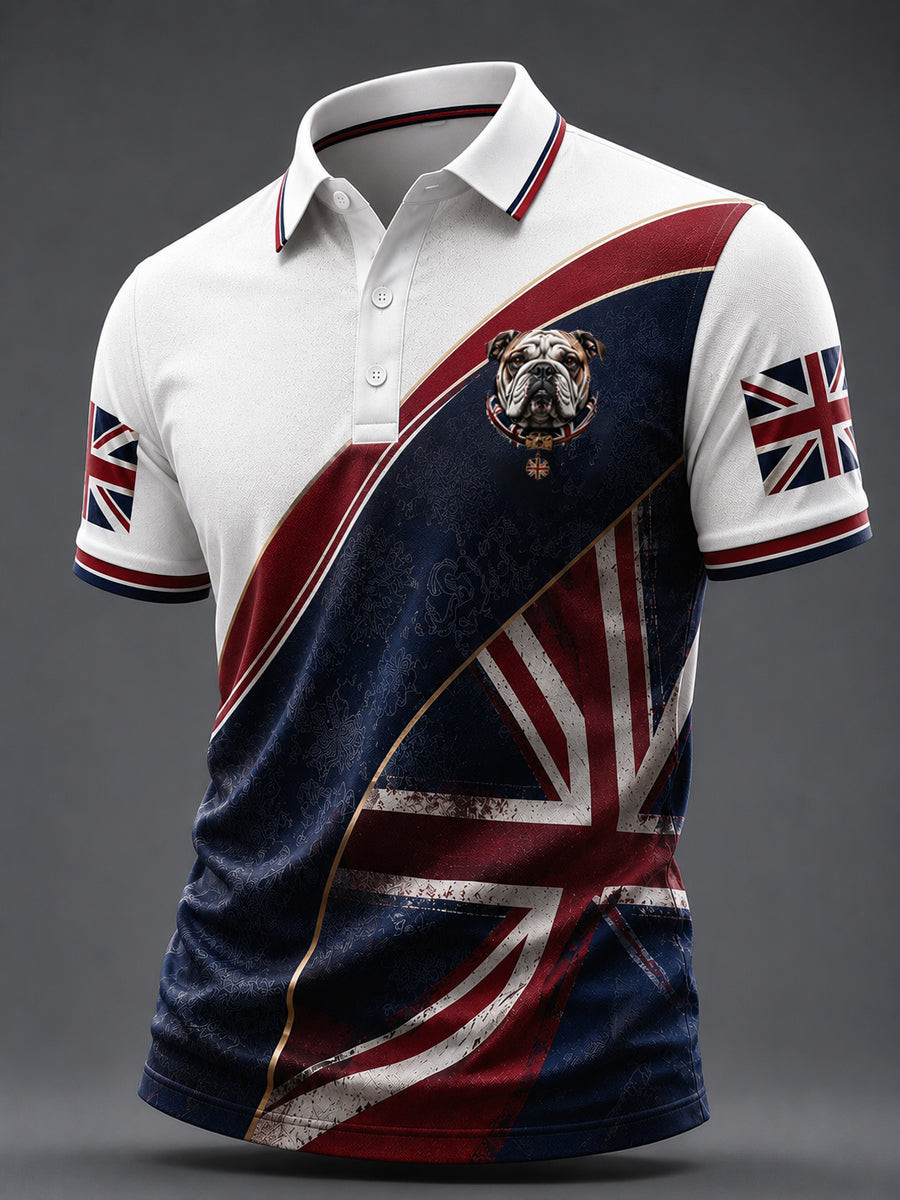 British Bulldog Merch Union Jack Crest Polo Shirt Classic Clothing Gift For Dad - GWH
