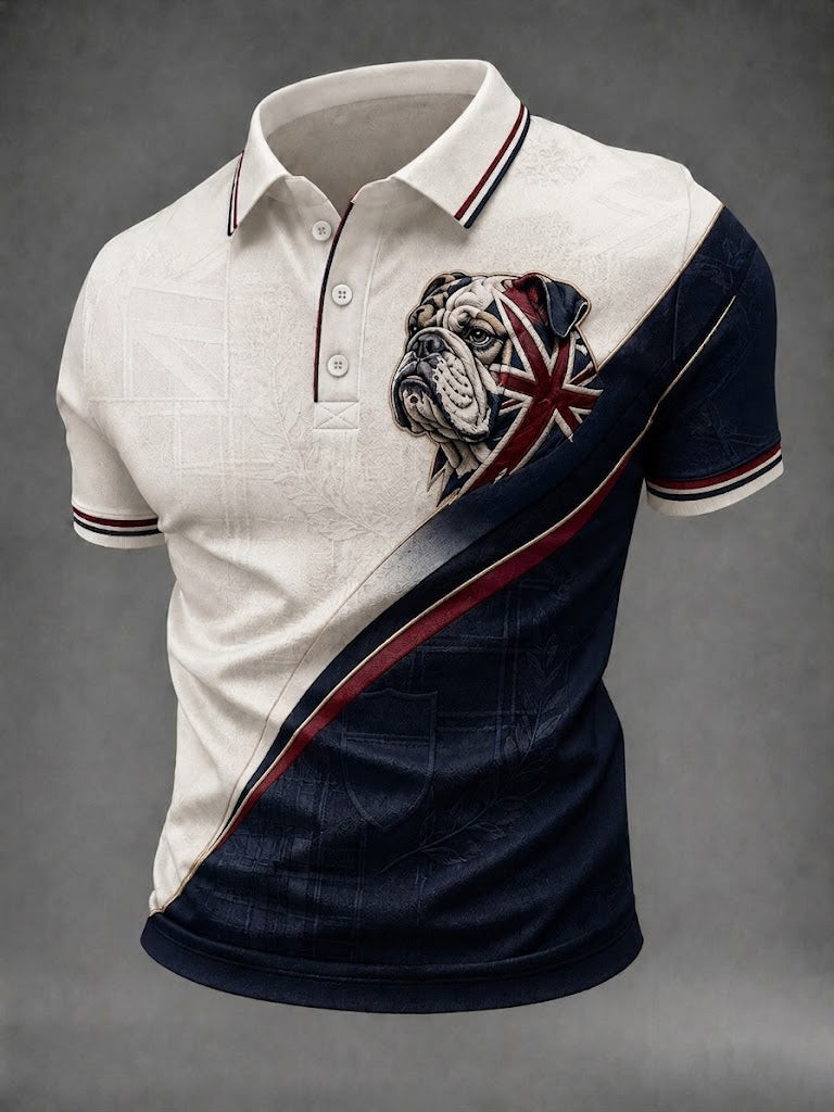 British Bulldog Merch Union Jack Flag Polo Shirt 90s Apparel Gift For Husband - GWH