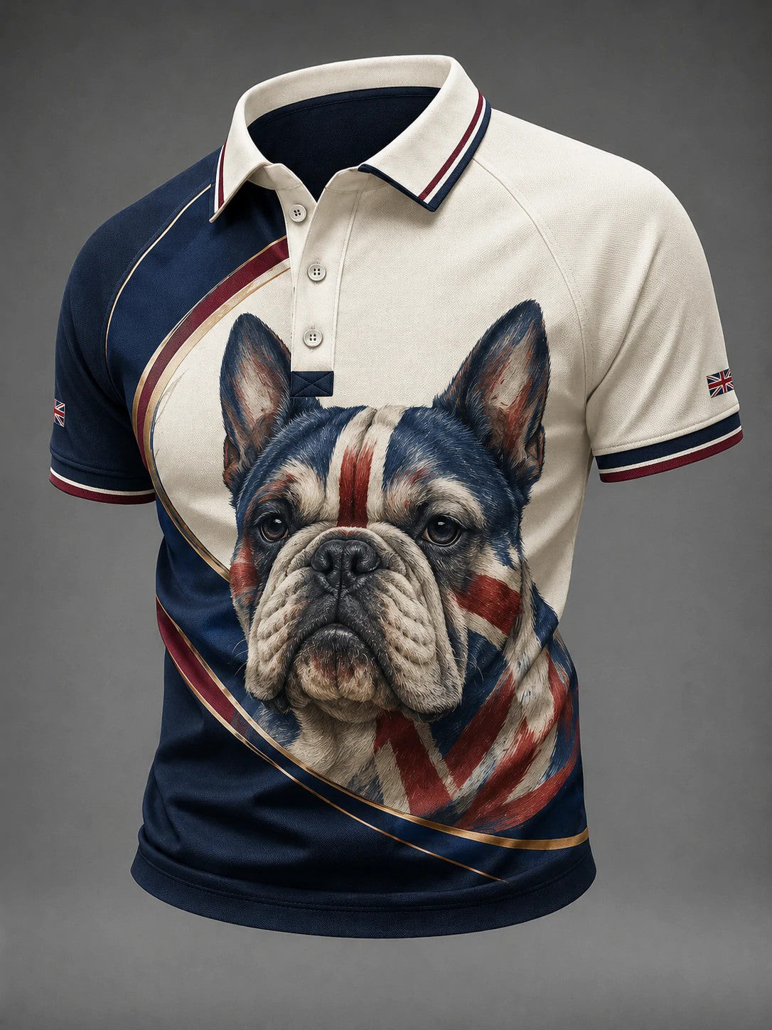 British Bulldog Merch Union Jack Flag Polo Shirt Retro Apparel Gift For Husband - GWH