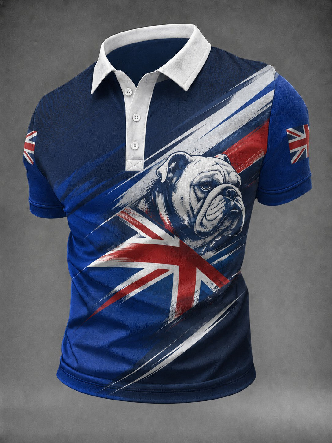British Bulldog Merch Union Jack Flag Polo Shirt Vintage Clothes Gift For Dad - GWH
