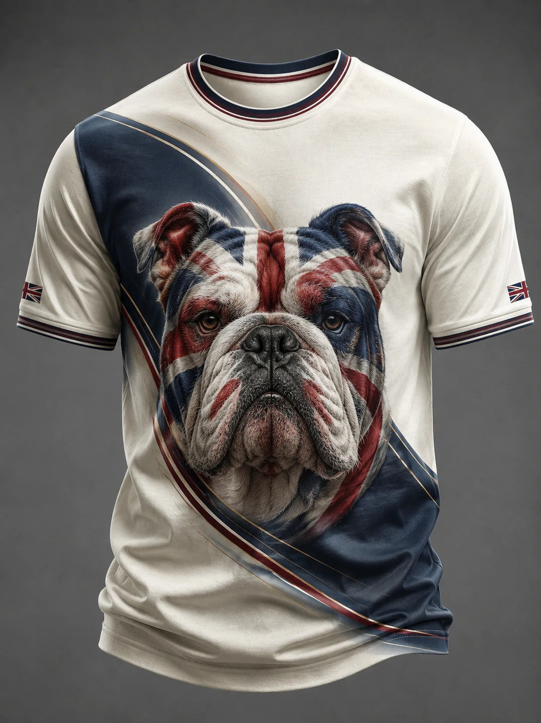 British Bulldog Merch Union Jack Flag T-Shirt 90s Apparel Gift For Dad Dog - GWH