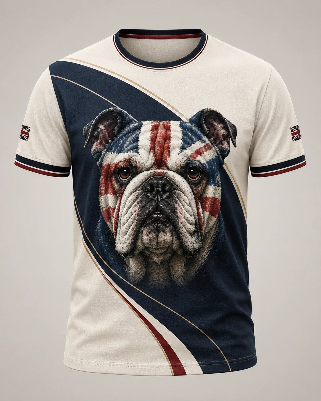British Bulldog Merch Union Jack Flag T-Shirt Retro Dog Apparel Gift For Dad - GWH