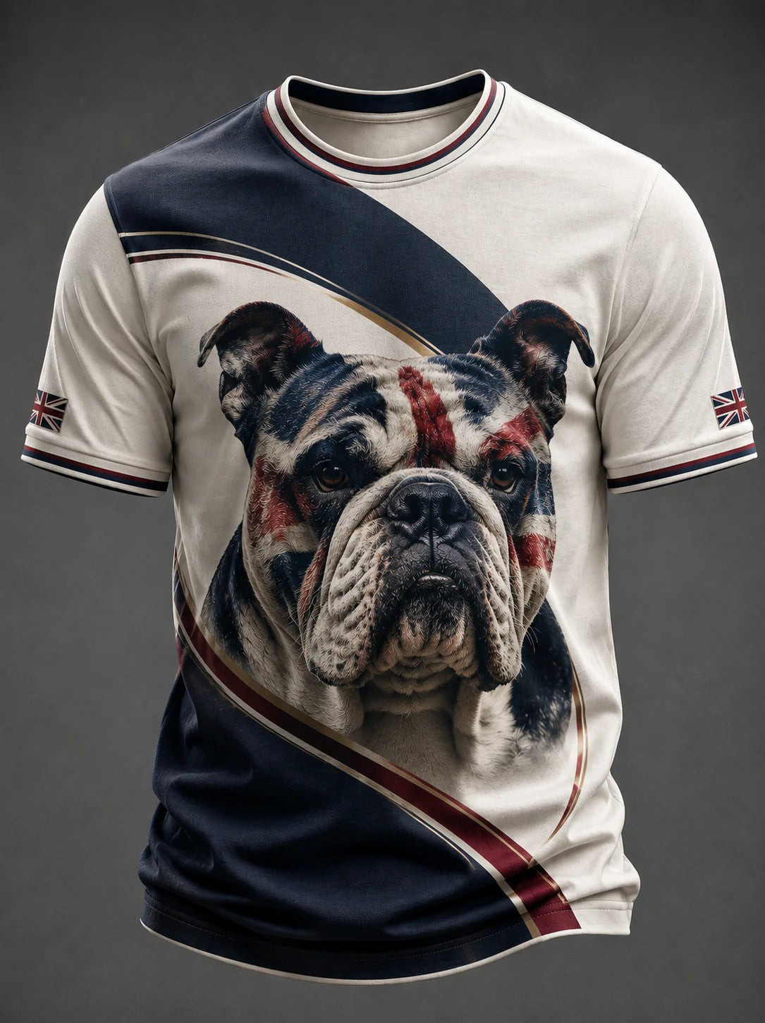 British Bulldog Merch Union Jack Flag T-Shirt Vintage Apparel Best Gift For Dad - GWH