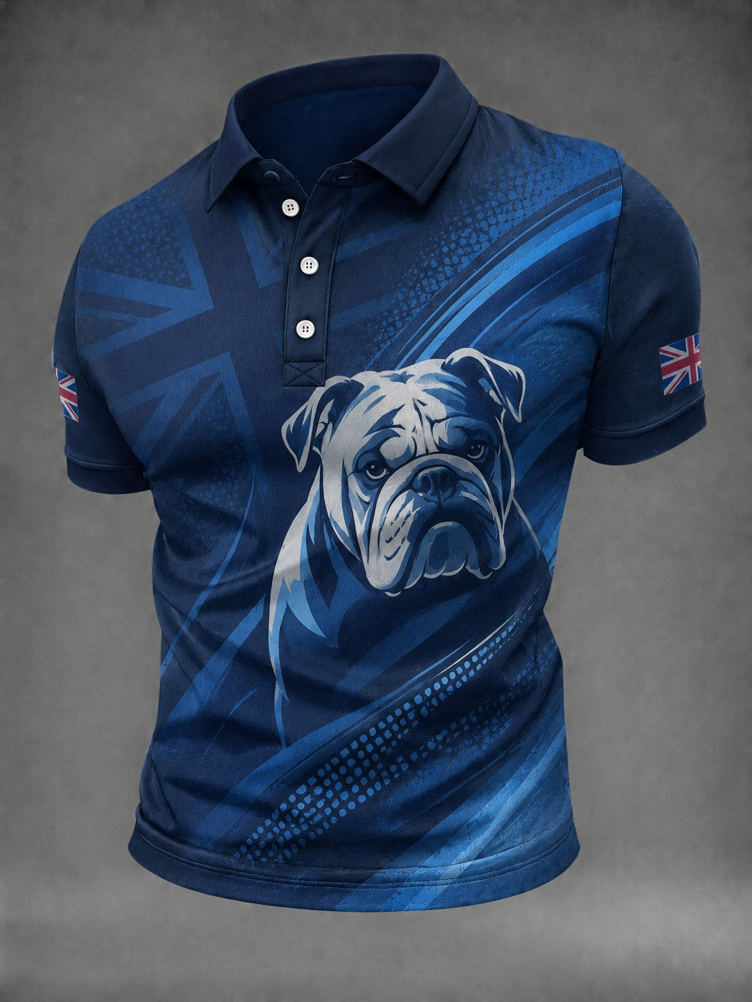 British Bulldog Merch Union Jack Polo Shirt Classic Apparel Gift For Husband - GWH