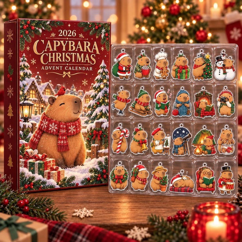 Capybara Christmas Advent Calendar 2026 Holiday Countdown Gifts For Animal Lovers - GWH