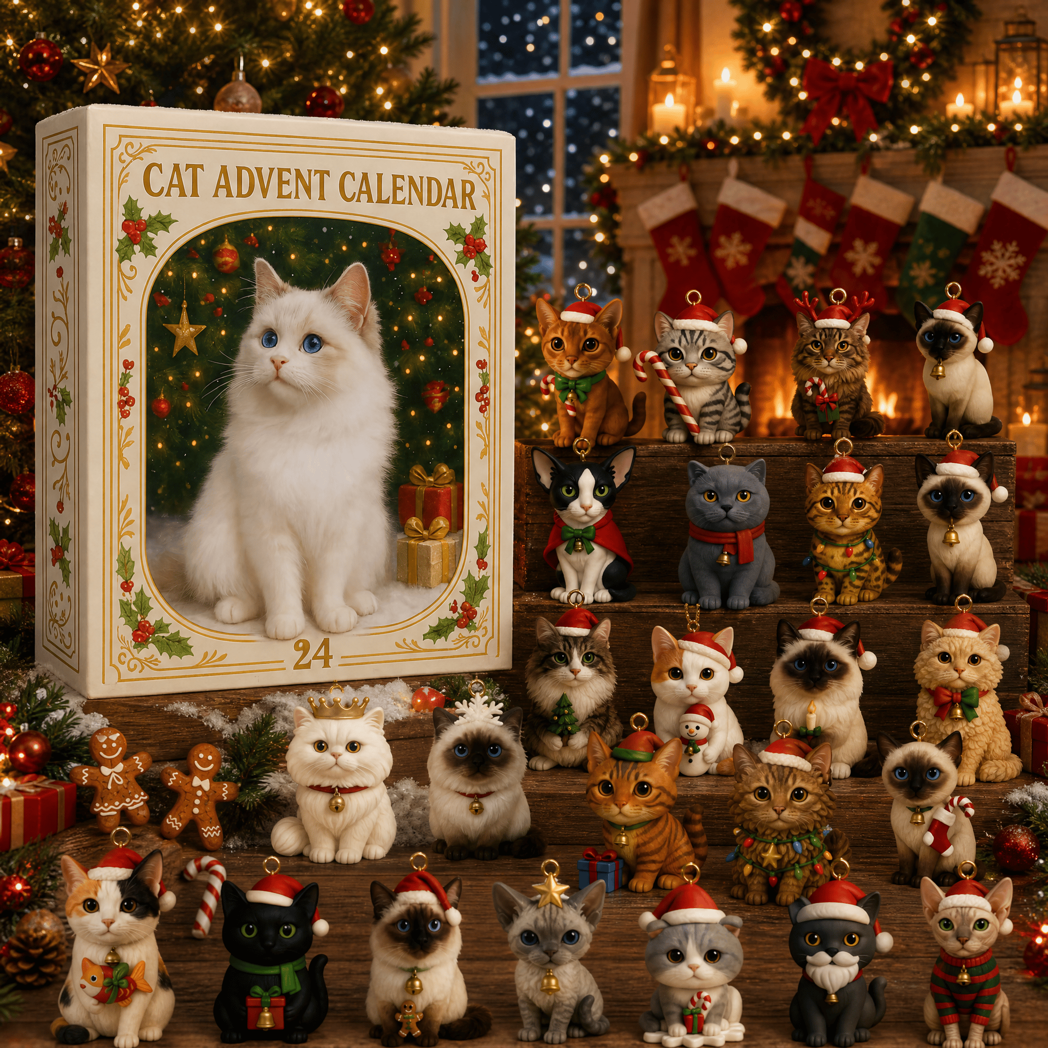 Cat Lovers 2026 Advent Calendar 24 Day Christmas Countdown Cat Lover Gift - GWH