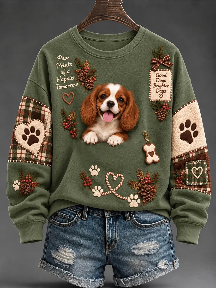 Cavalier King Charles Spaniel Cute Animals Sweatshirt Good Days Brighter Days Sweatshirt - Gwh
