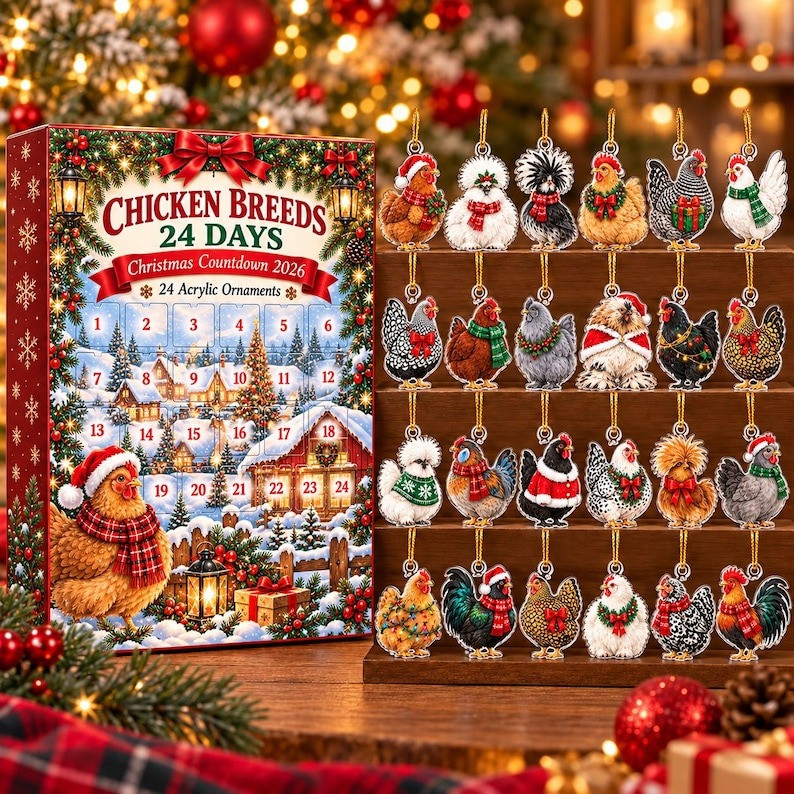 Chicken Breeds Christmas Countdown Advent Calendar 2026 Gifts For Farmers - GWH