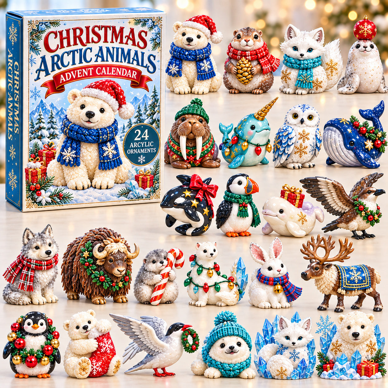 Christmas Arctic Animals Advent Calendar 2026 Holiday Countdown Gifts For Animal Lovers - GWH
