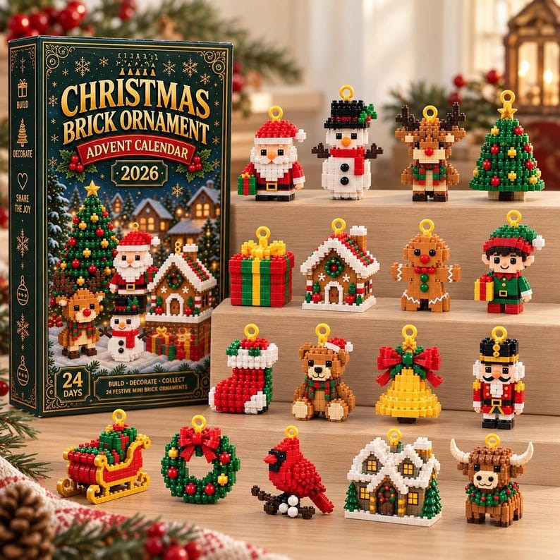 Christmas Brick Ornament Advent Calendar 2026 Countdown Gifts For Son - GWH
