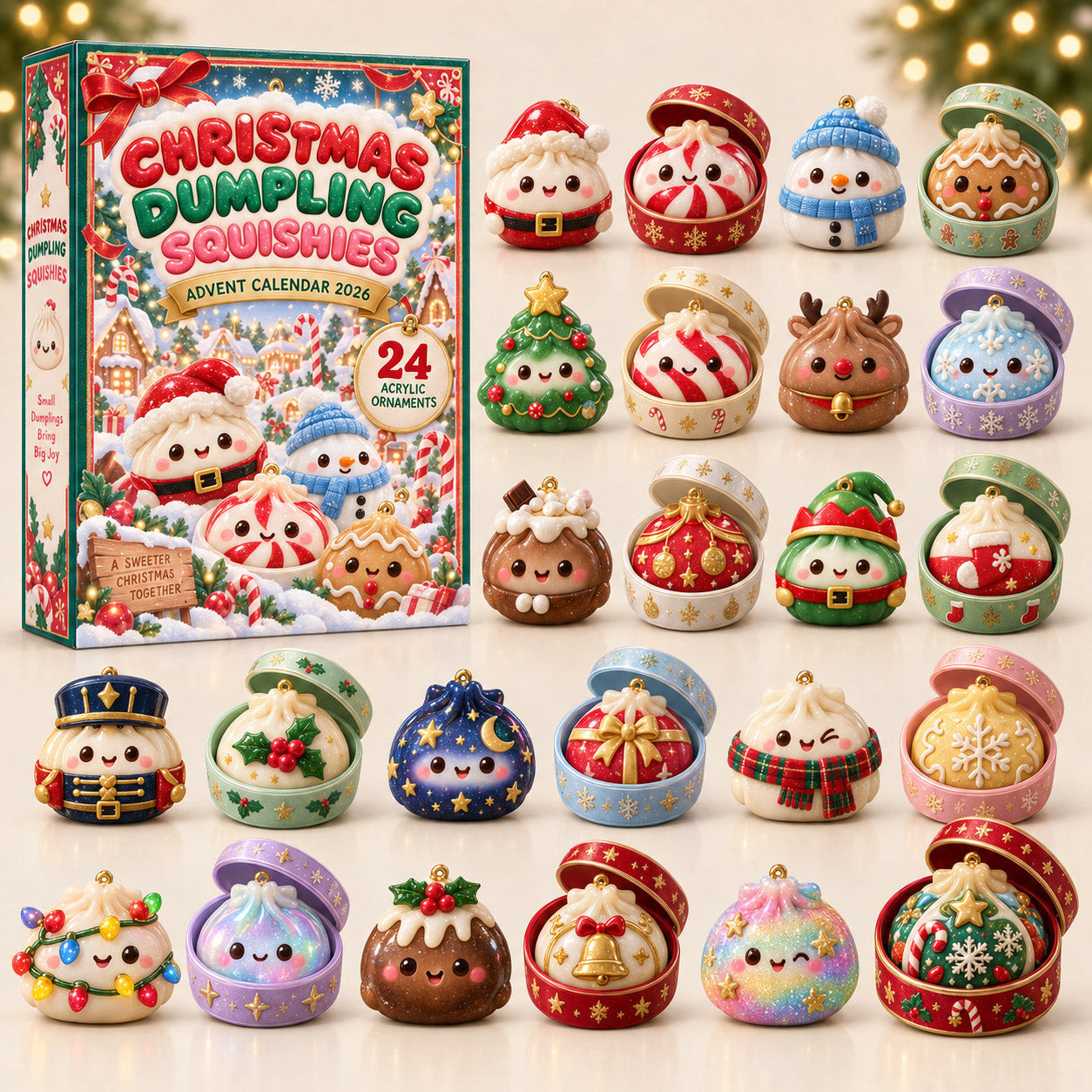Christmas Dumpling Squishies Advent Calendar 2026 Countdown Christmas Gifts For Girls - GWH