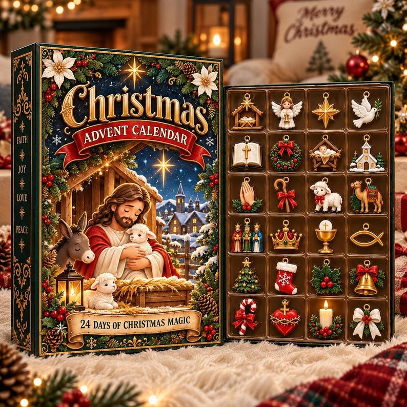 Christmas Magic Nativity Advent Calendar 2026 24 Days Christmas Countdown Gifts For Christians - GWH