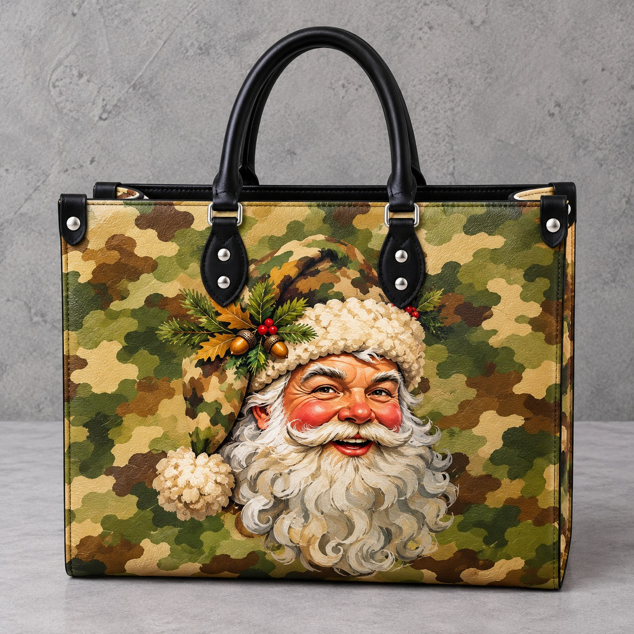 Christmas Merch Camouflage Vintage Santa Handbag Noel Bag Gift For Sister - GWH