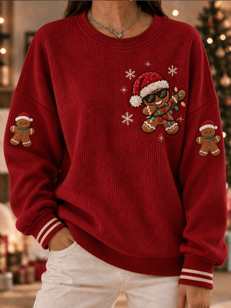 Christmas Merch Funny Gingerbread Man Sweatshirt Cute Noel Clothes Gift For Mom - GWH