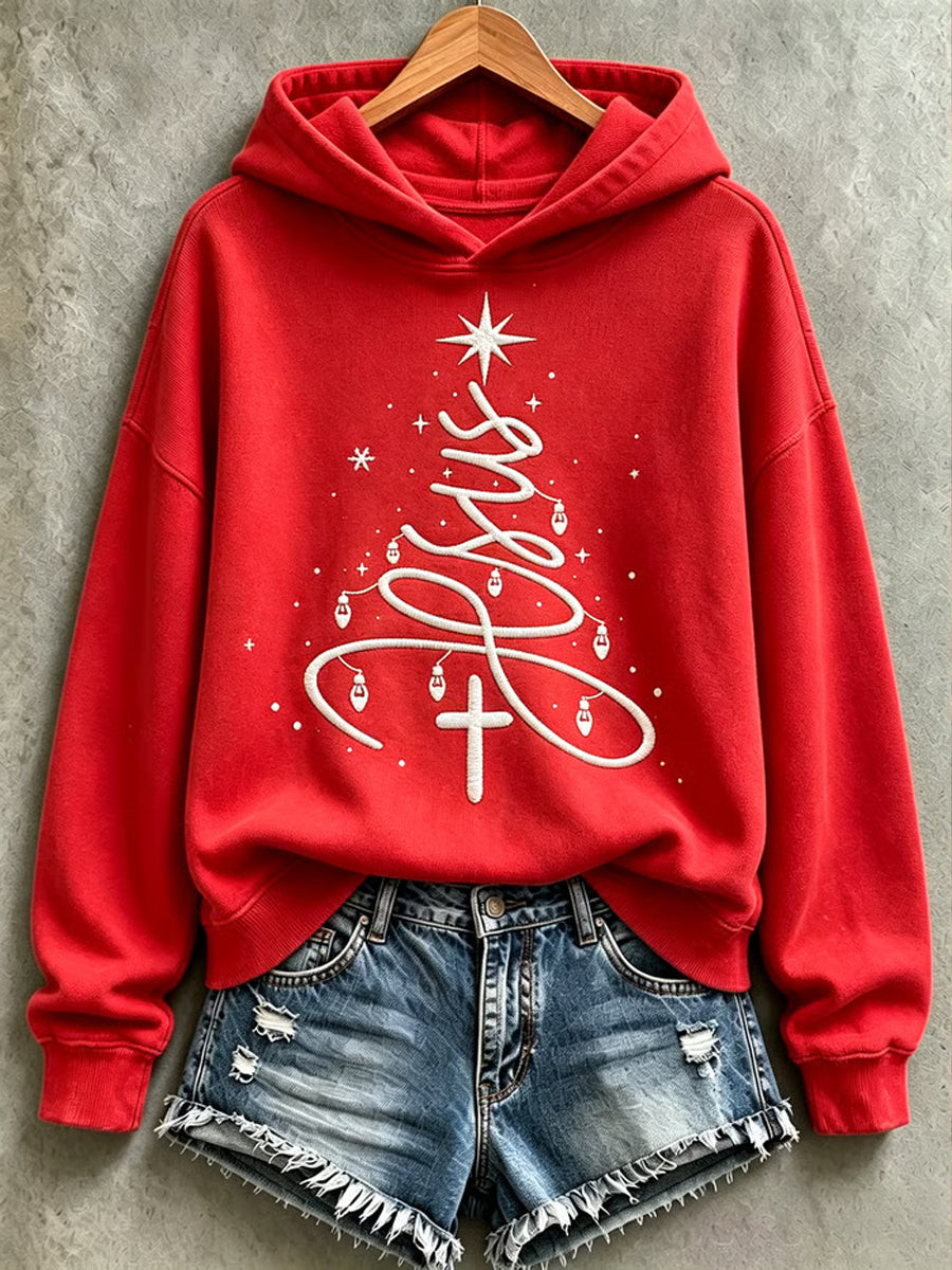 Christmas Merch Jesus Light Tree Hoodie Family Outfits Christmas Presents - GWH
