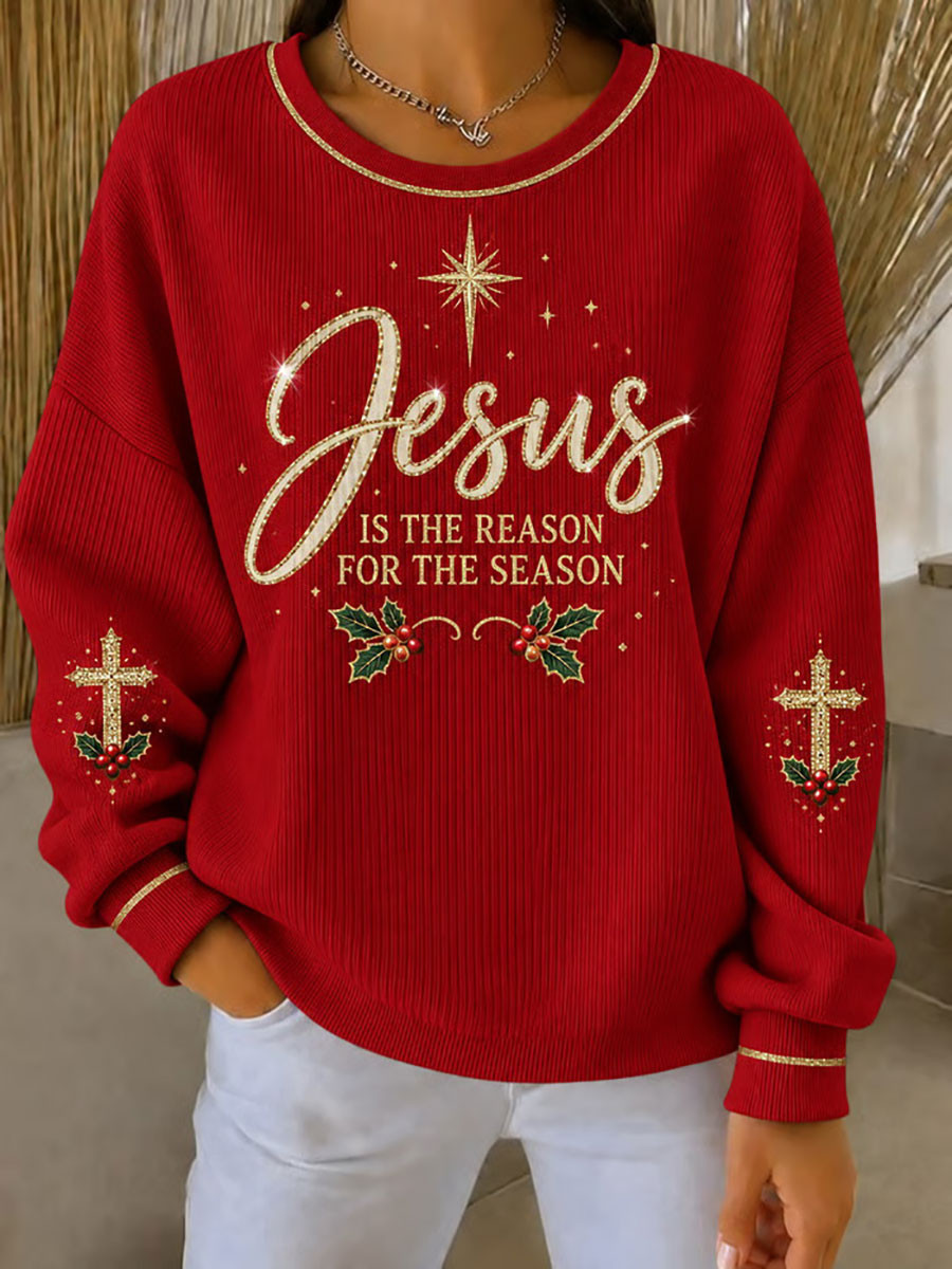 Christmas Merch Jesus Reason For The Season Sweatshirt Noel Outfit Clothes Gift For Mom - GWH