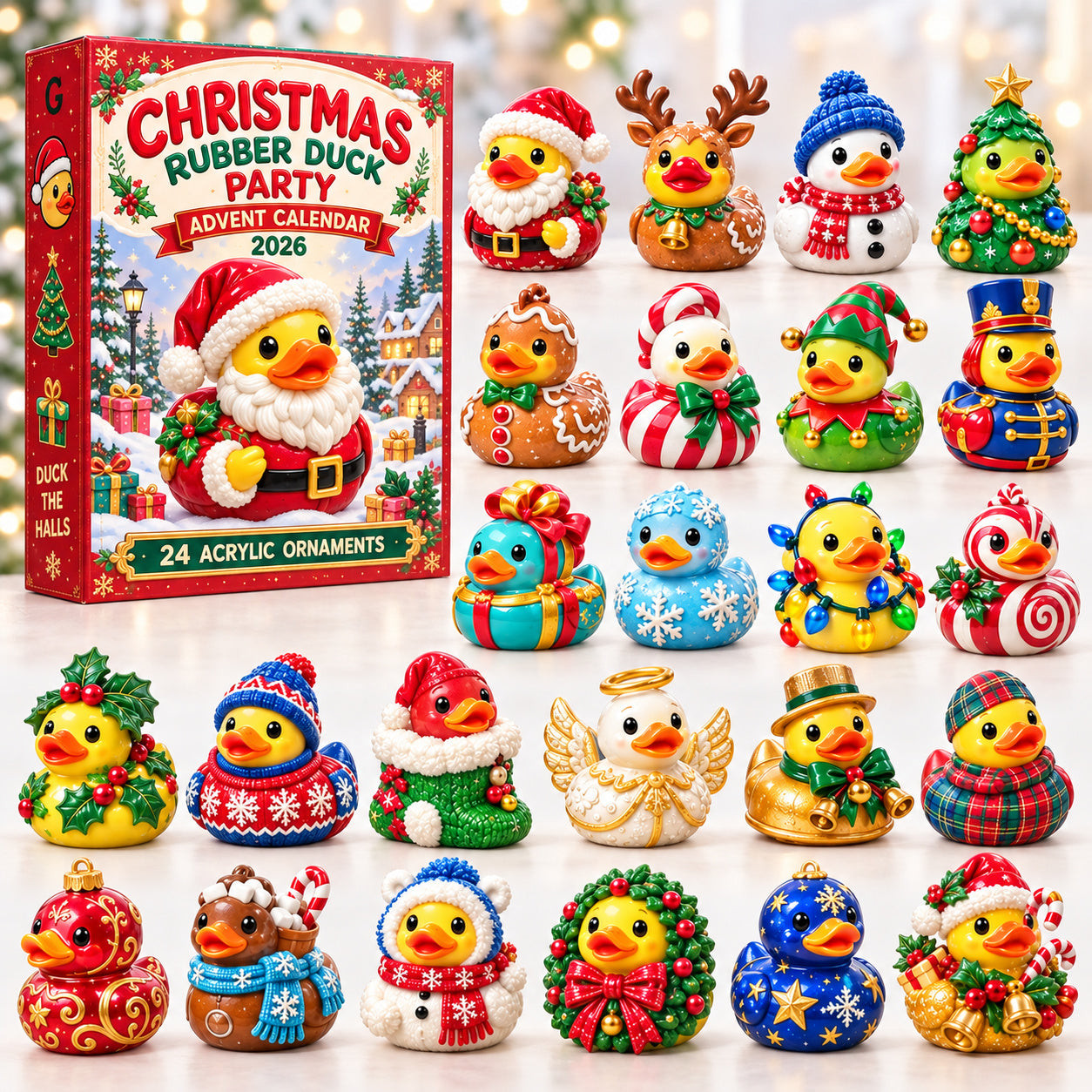 Christmas Rubber Duck Party Advent Calendar 2026 Countdown Gifts For Animal Lovers - GWH