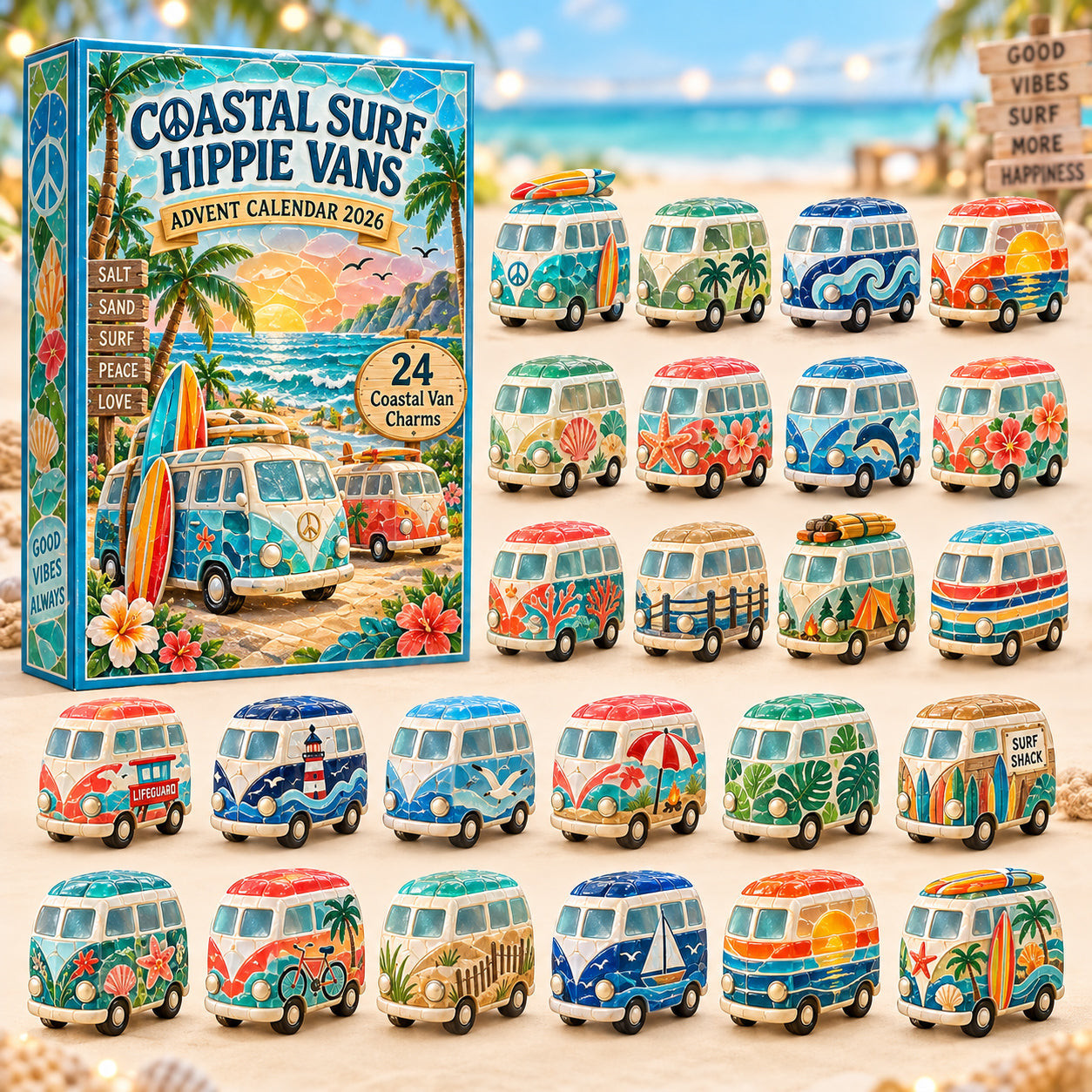 Coastal Surf Hippie Vans Advent Calendar 2026 Christmas Gifts For Surfers - GWH