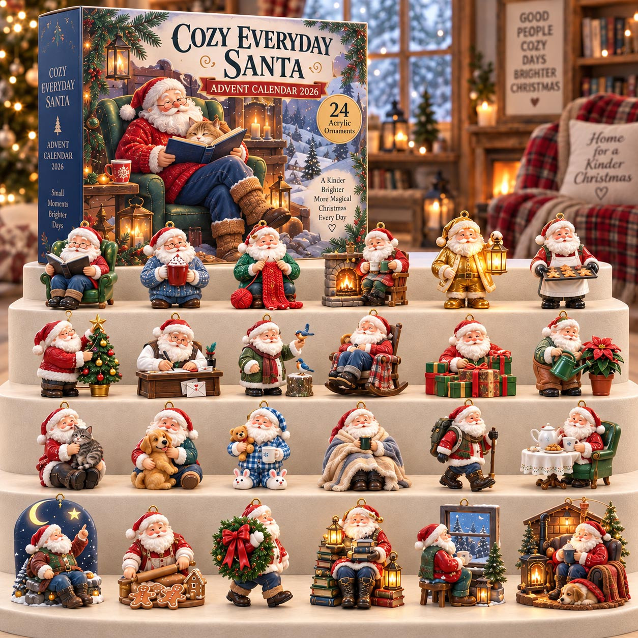 Cozy Everyday Santa Advent Calendar 2026 Holiday Countdown Gifts For Families - GWH