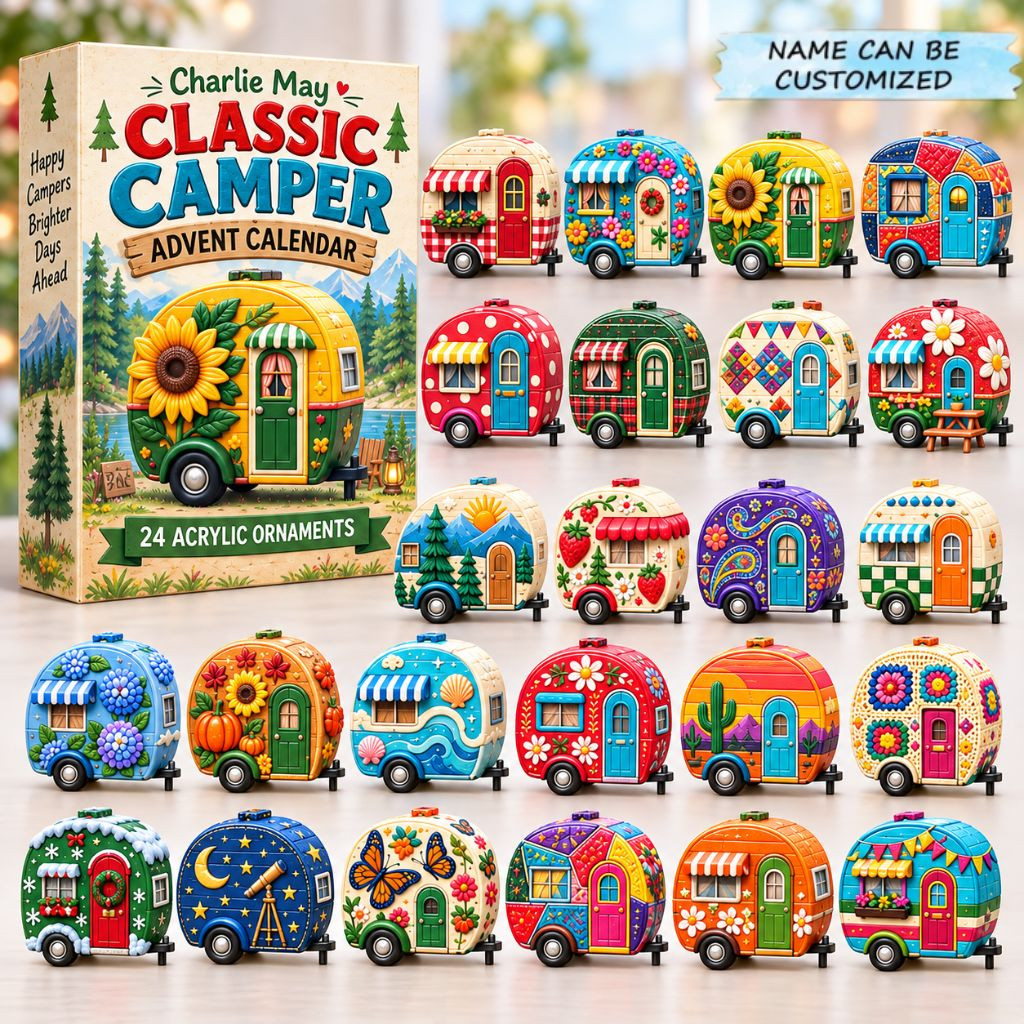 Custom Name Classic Camper Advent Calendar 2026 Christmas Gift For Boys - GWH