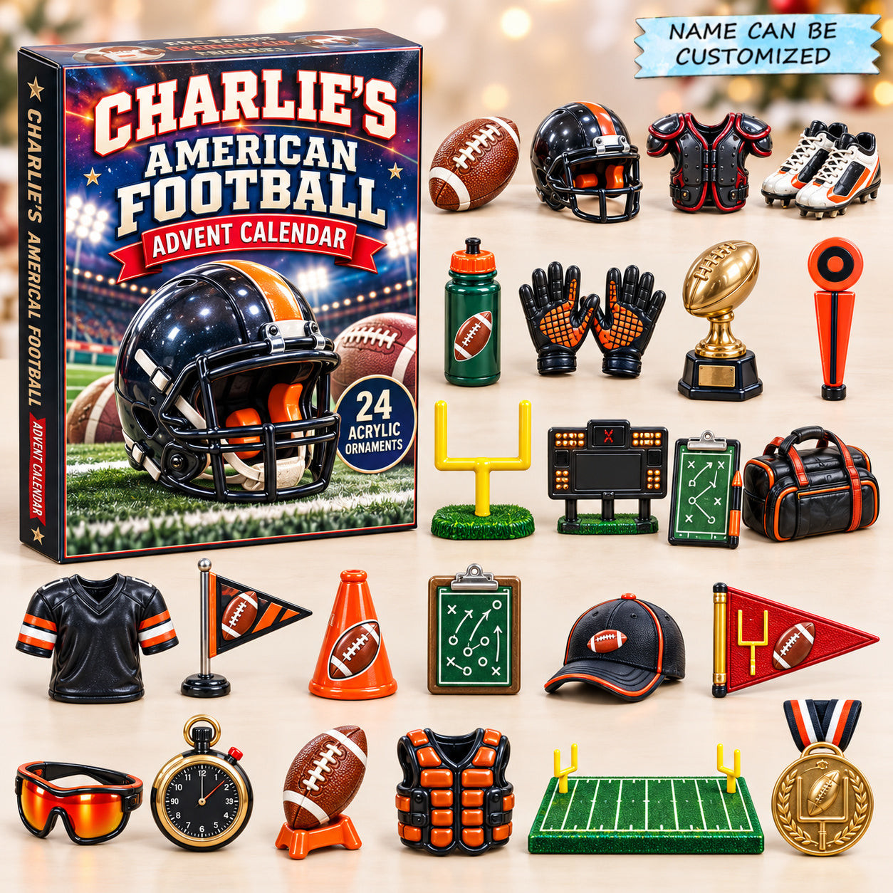 Customized American Football Advent Calendar 2026 Christmas Gifts For Boys - GWH