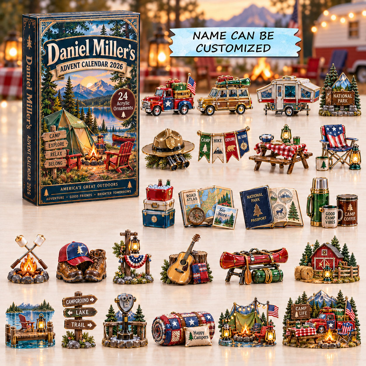 Customized Americas Great Outdoors Advent Calendar 2026 Christmas Gifts For Men - GWH
