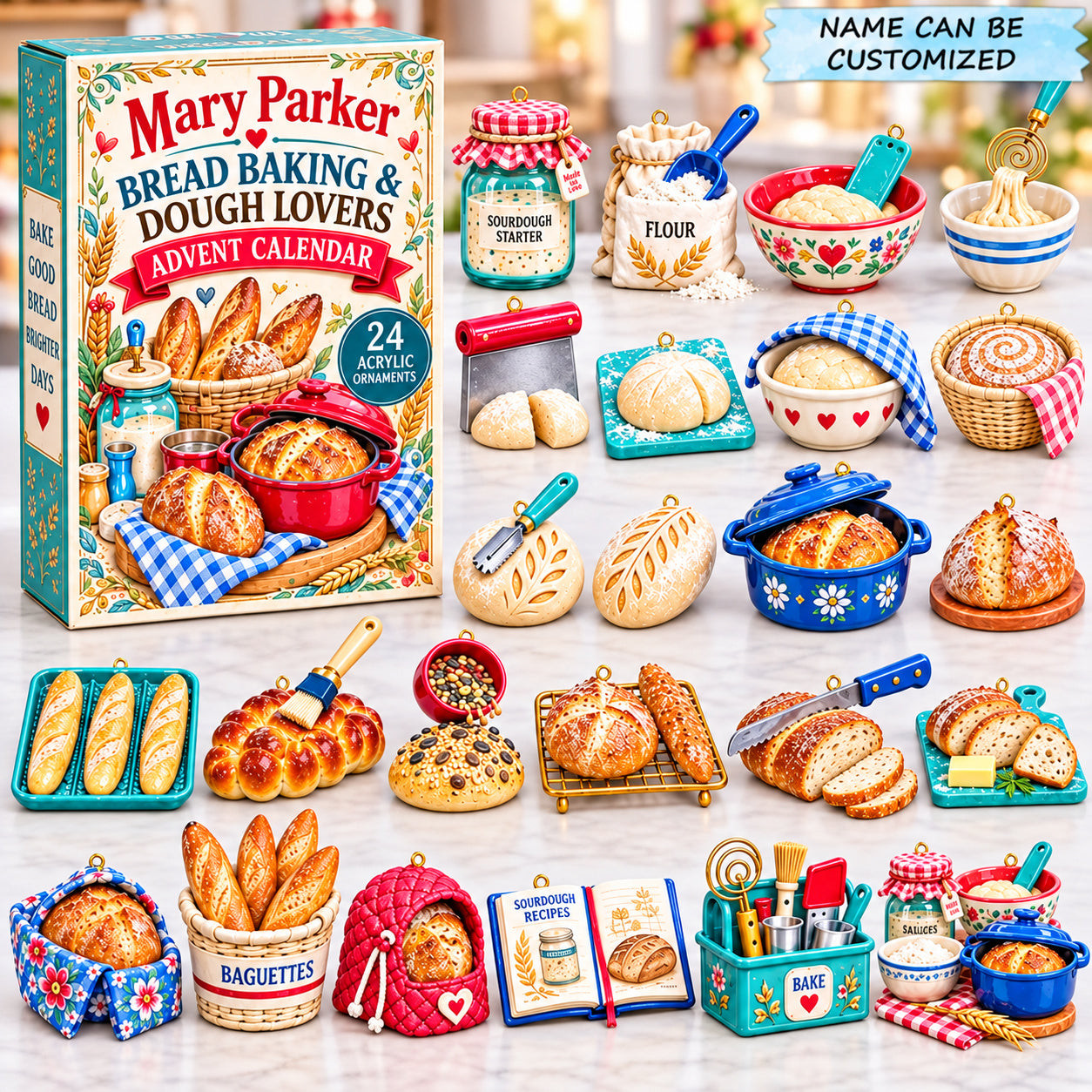 Customized Bread Baking Dough Lovers Advent Calendar 2026 Christmas Gifts For Bakers - GWH
