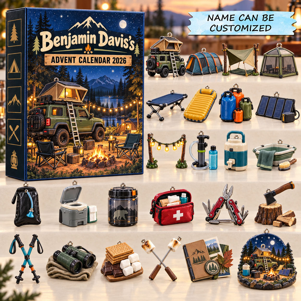Customized Camping Advent Calendar 2026 Christmas Countdown Gifts For Campers - GWH