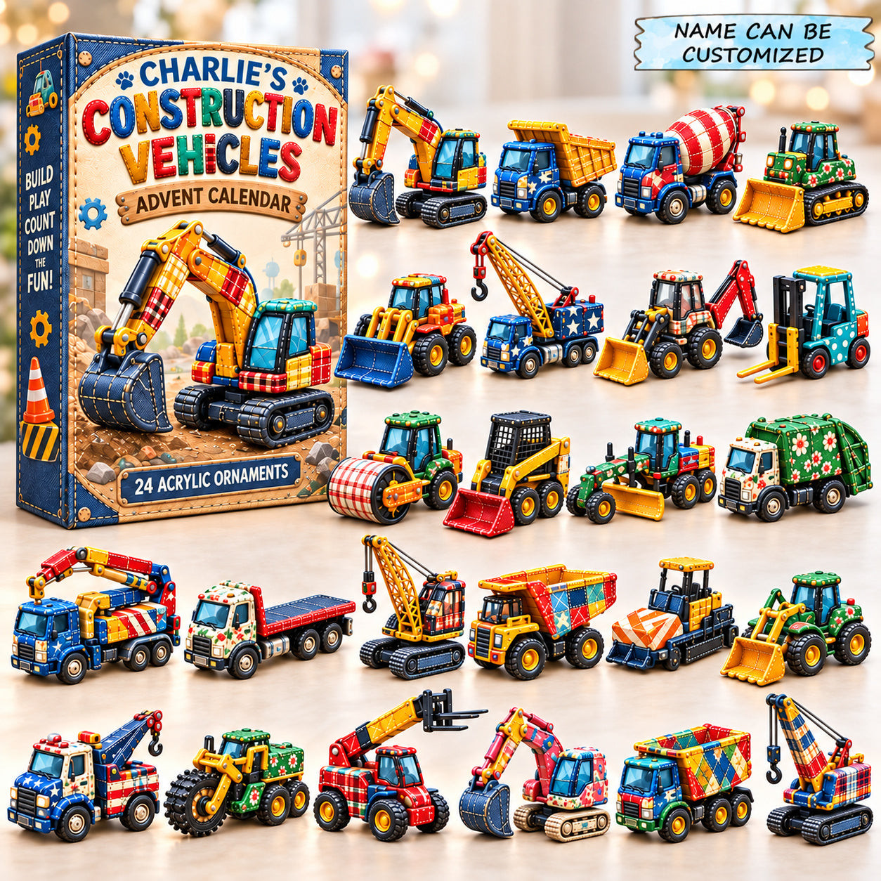 Customized Construction Vehicles Advent Calendar 2026 Christmas Gifts For Boys - GWH