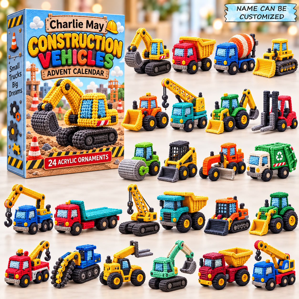 Customized Construction Vehicles Advent Calendar 2026 Christmas Gifts For Boys - GWH
