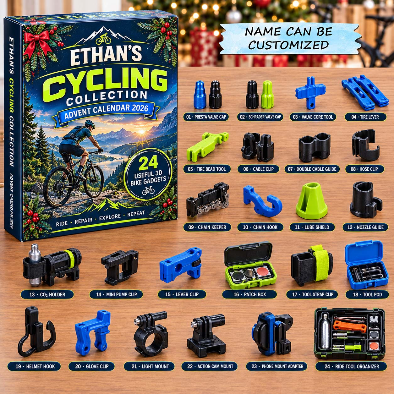 Customized Cycling Collection Advent Calendar 2026 Christmas Gifts For Cyclists - GWH
