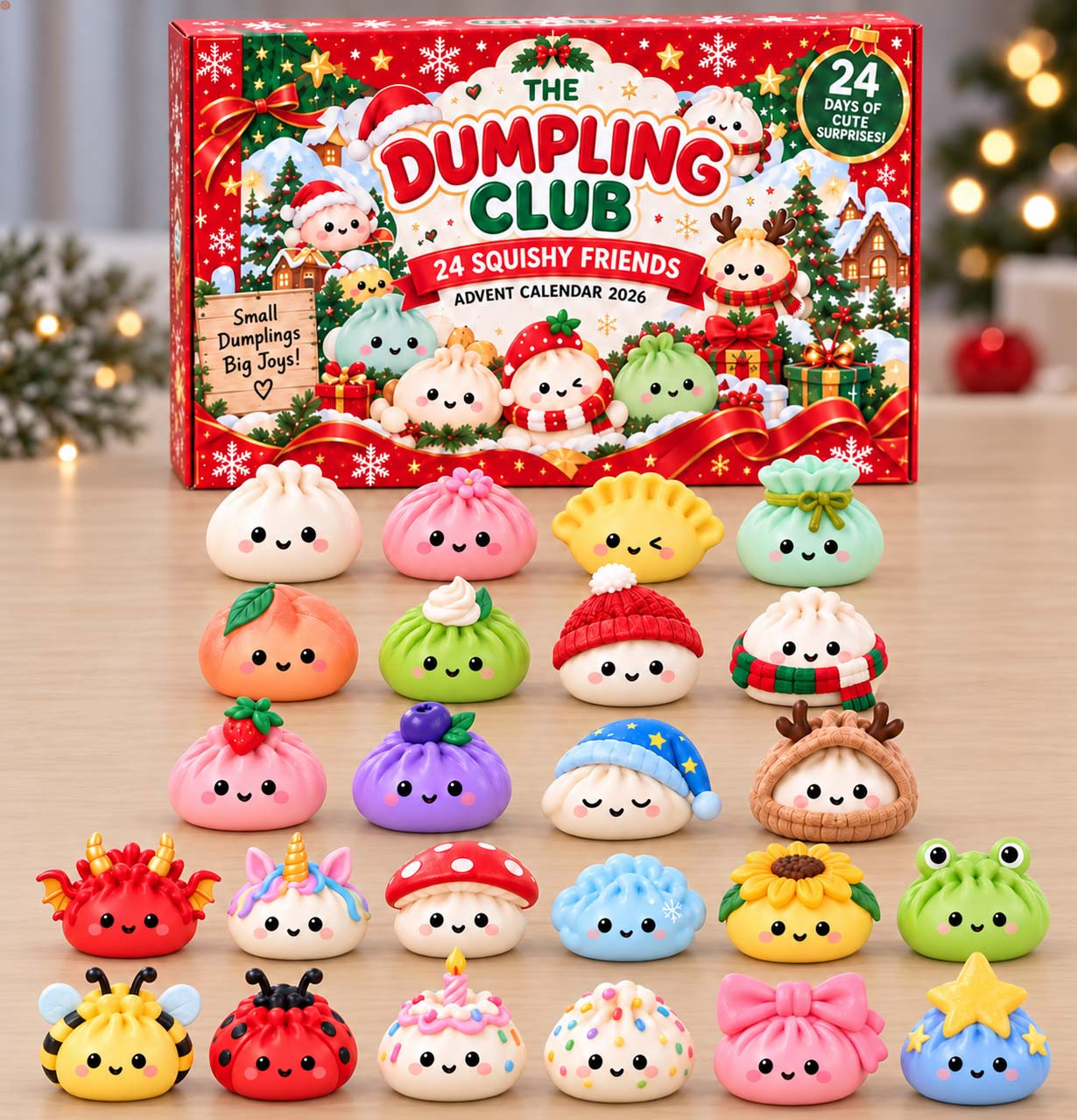 Customized Farm Animal Dumplings Advent Calendar 2026 Christmas Gifts For Animal Lovers - GWH