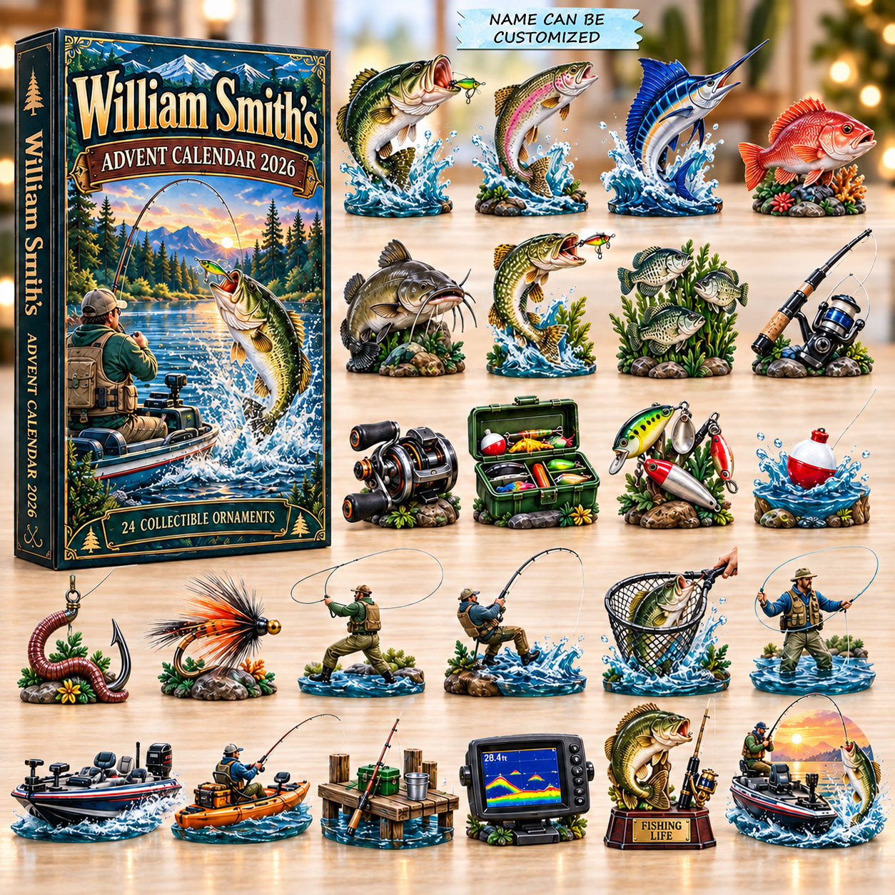 Customized Fishing Advent Calendar 2026 Christmas Gift For Men - GWH